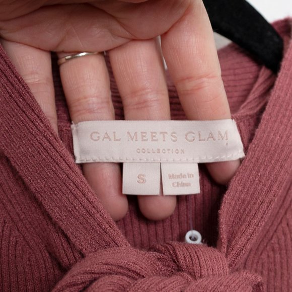 Gal Meets Glam Brianna Tie Neck Knit Dress G37 - Picture 10 of 12